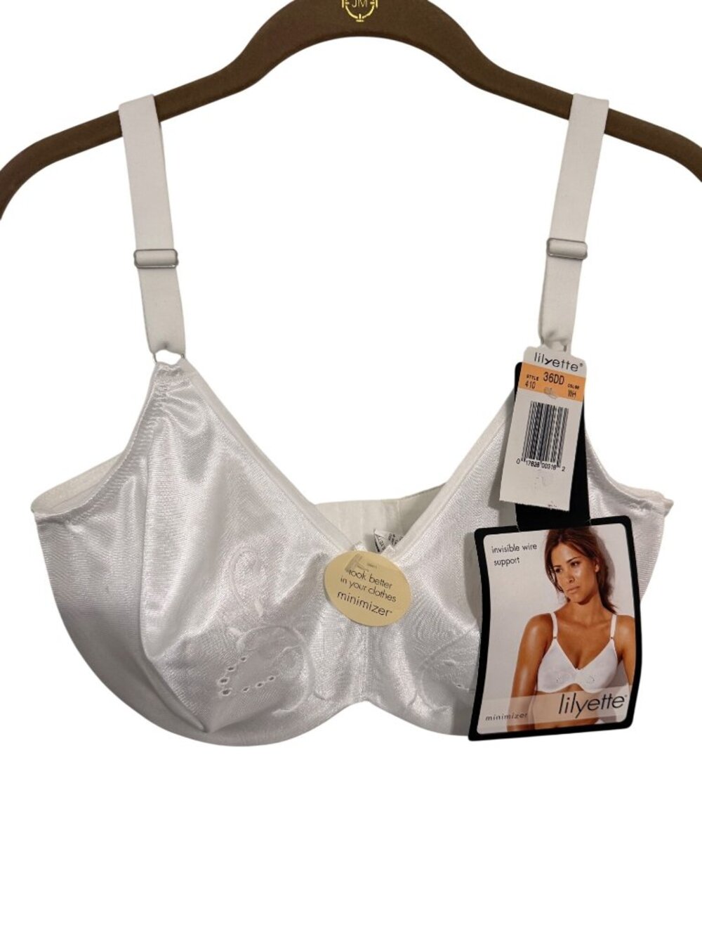 Lilyette Maidenform 410 Minimizer Bra White Womans 36DD NWT